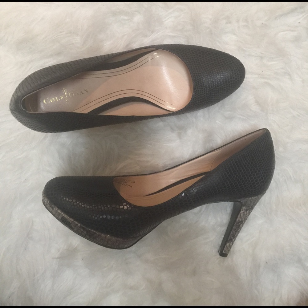 MOVING SALE Black Snakeskin Cole Haan Pumps